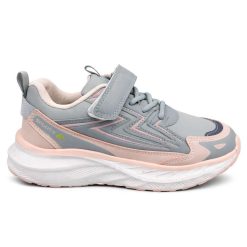 Buty Sportowe Rzepy dziecięce 1026-3045-F-65122-W (8par／32-37) szaro-różowy