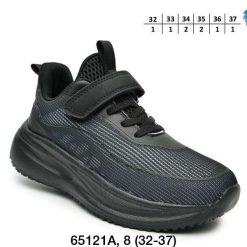 Buty Sportowe Rzepy dziecięce 1026-3054-F-65121-A (8par／32-37) czarny