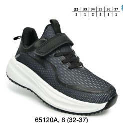 Buty Sportowe Rzepy dziecięce 1026-3058-F-65120-A (8par／32-37) czarny