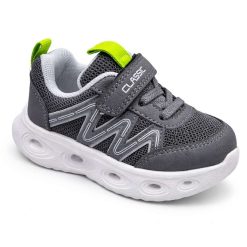 Buty Sportowe Rzepy dziecięce 1026-3059-T-60052-E (8par／21-26) szaro-czarny