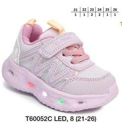 Buty Sportowe Rzepy dziecięce 1026-3061-T-60052-C (8par／21-26) różowy