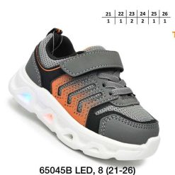 Buty Sportowe Rzepy dziecięce 1026-3068-T-65045-B (8par／21-26) szaro-pomarańczowy