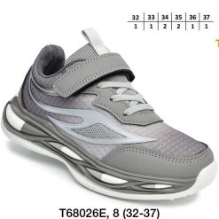 Buty Sportowe Rzepy dziecięce 1026-3085-T-68026-E (8par／32-37) szary