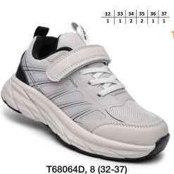Buty Sportowe Rzepy dziecięce 1026-3091-T-68064-D (8par／32-37) szary
