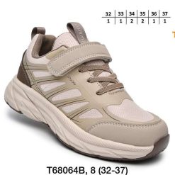 Buty Sportowe Rzepy dziecięce 1026-3093-T-68064-B (8par／32-37) beżowy