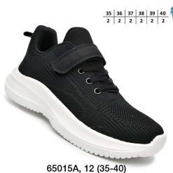 Buty Sportowe Rzepy dziecięce 1026-3105-F-65015-A (12par／35-40) czarny