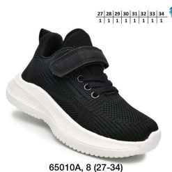 Buty Sportowe Rzepy dziecięce 1026-3112-F-65010-A (8par／27-34) czarny