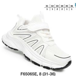 Buty Sportowe Rzepy dziecięce 1026-3132-F-65065-E (8par／31-36) biały