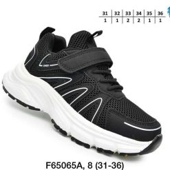 Buty Sportowe Rzepy dziecięce 1026-3133-F-65065-A (8par／31-36) czarny