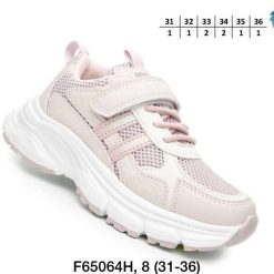 Buty Sportowe Rzepy dziecięce 1026-3134-F-65064-H (8par／31-36) kremowo-różowy