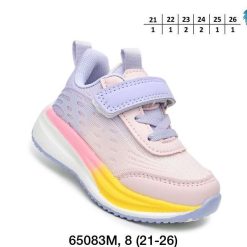 Buty Sportowe Rzepy dziecięce 1026-3147-F-65084-M (8par／21-26) różowo-fioletowy