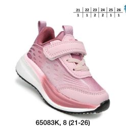 Buty Sportowe Rzepy dziecięce 1026-3148-F-65083-K (8par／21-26) różowy