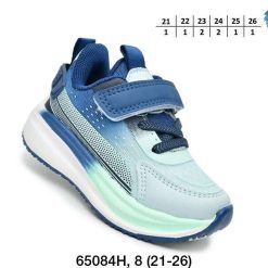 Buty Sportowe Rzepy dziecięce 1026-3150-F-65084-H (8par／21-26) niebiesko-miętowy