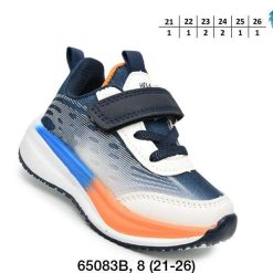 Buty Sportowe Rzepy dziecięce 1026-3153-F-65083-B (8par／21-26) biało-granatowy