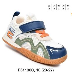 Buty Sportowe Rzepy dziecięce 1026-3154-51136C (10par／23-27) biało-niebieski