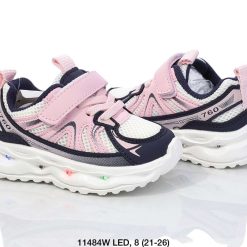 Buty Sportowe Rzepy dziecięce 1026-3267-11484W (8par／21-26) biało-różowy