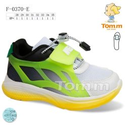 Buty Sportowe Rzepy dziecięce 1026-3274-F-0370-E (8par／28-35) biało-limonkowy