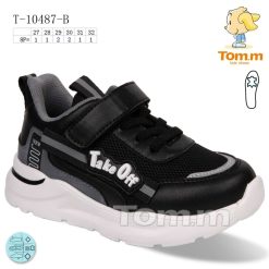 Buty Sportowe Rzepy dziecięce 1026-3279-T-10487-B (8par／27-32) czarno-biały