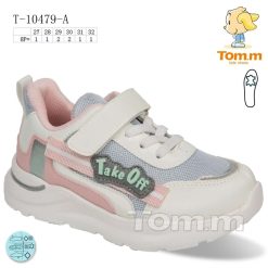 Buty Sportowe Rzepy dziecięce 1026-3283-T-10479-A (8par／27-32) biało-szaro-różowy