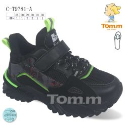 Buty Sportowe Rzepy dziecięce 1026-3302-C-T9781-A (8par／27-32) czarno-zielony