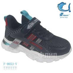 Buty Sportowe Rzepy dziecięce 1026-3315-F-0053-V (8par／27-32) granatowo-czarny