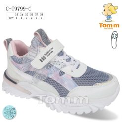 Buty Sportowe Rzepy dziecięce 1026-3331-C-T9799-C (8par／33-38) biało-granatowo-różowy