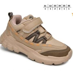 Buty Sportowe Rzepy dziecięce 1026-3339-11784F (8par／31-36) beżowy