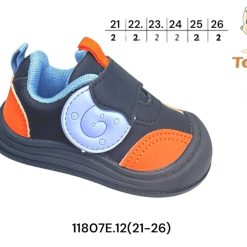 Buty Sportowe Rzepy dziecięce 1026-3344-T-11807-E (12par／21-26) granatowo-pomarańczowy