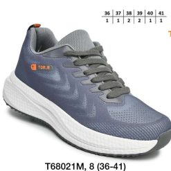 Buty Sportowe dziecięce 1026-3100-T-68021-M (8par／36-41) szaro-granatowy
