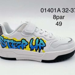 Buty Sportowe dziecięce 1026-3298-01401A (8par／32-37) biały wielokolorowy