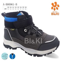 Buty Trekkingowe dziecięce 1026-3561-A-B00961-B (8par／29-36) czarno-niebieski