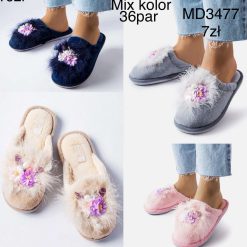 Kapcie damskie Mix kolor 1026-1146-MD3477 (36par)