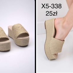 Klapki na koturnie damskie 1026-1512-X5-338 (12par 36-41)