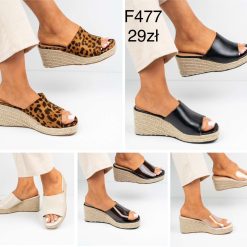 Klapki na koturnie damskie Kolor do wyboru 1026-1459-F477 (12par 36-41)