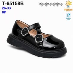 Półbuty dziecięce 1026-2868-T-65158-B (8par／26-33) czarny lakierowany