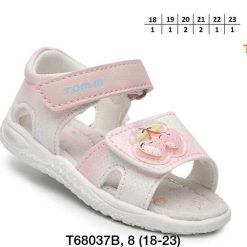 Sandały dziecięce 1026-2926-T-68037-B (8par／18-23) różowo-biały