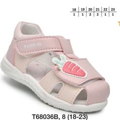 Sandały dziecięce 1026-2928-T-68036-B (8par／18-23) różowo-biały
