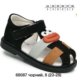 Sandały dziecięce 1026-2935-T-68087-C (8par／23-28) czarny