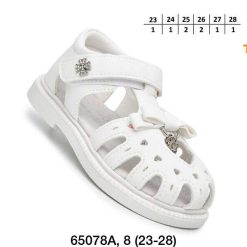 Sandały dziecięce 1026-2971-T-65078-A (8par／23-28) biały