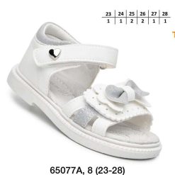 Sandały dziecięce 1026-2972-T-65077-A (8par／23-28) biały