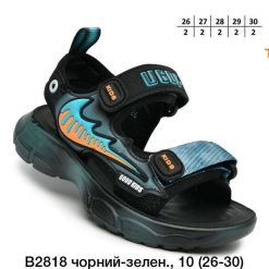 Sandały dziecięce 1026-2982-B2818-A (10par／26-30) czarno-zielony