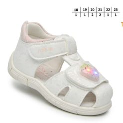 Sandały dziecięce 1026-2998-T-65095-C,LED (8par／18-23) biały