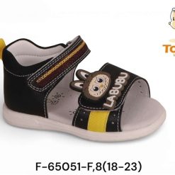Sandały dziecięce 1026-3117-F-65051-F (8par／18-23) czarno-szary