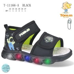 Sandały dziecięce 1026-3374-11166A,LED (8par／22-27) czarny