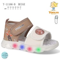 Sandały dziecięce 1026-3376-11166B,LED (8par／22-27) beżowy