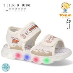 Sandały dziecięce 1026-3402-11165B,LED (8par／22-27) kremowy