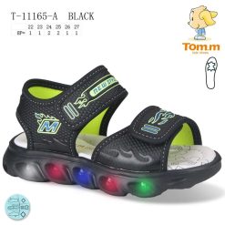 Sandały dziecięce 1026-3406-11165A,LED (8par／22-27) czarny