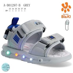 Sandały dziecięce 1026-3411-01297B,LED (8par／23-28) szary