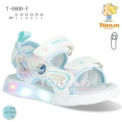 Sandały dziecięce 1026-3433-T-0800-F (8par／21-26) biało-miętowy