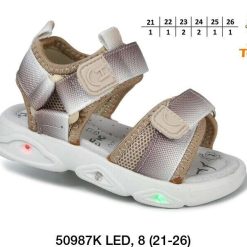 Sandały dziecięce 1026-3445-50987K LED (8par／21-26) kremowy
